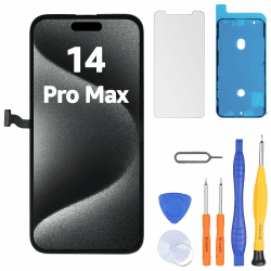 LL TRADER Display für iPhone 14 Pro Max 6.7" LCD Ersatzbildschirm und Kits | Retina FHD 3D Touch Digitizer Rahmenmontage mit Wasserfestem Klebeband und Displayschutzfolie (True Tone Programmierbar) iPhone 14 Pro Max LCD Angebot bei HelloDeals