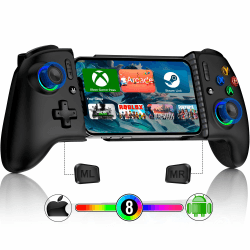 Elegamefy Handy Controller für Android/iPhone/Switch/Oled/Switch 2, Smartphone Controller mit Programmierbarem, Aufgerüstet Joystick ohne Totzonen, Led Licht 24.20 × 10.40 × 6.00 cm Angebot bei HelloDeals