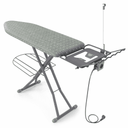 SONGMICS Bügelbrett mit Steckdose und Ablage, Bügelfläche 129 x 38 cm, Höhenverstellbar, für Dampfbügeleisen, Taubengrau, BORIX Kollektion LLB022G101 129L x 38B cm Angebot bei HelloDeals
