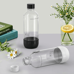 2er Set Sodaflaschen 1 Liter BPA Frei PET Schwarz und Weiss Wiederverwendbare Sprudelflaschen Kompatibel mit Sodamaschine und Wassersprudler Black&White 2pcs Angebot bei HelloDeals