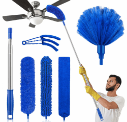 Newliton Staubwedel mit Verlängerungsstange, Mikrofaser-Deckenventilator, Spinnennetz-Staubwedel für hohe Decken, Wand, Kühlschrank, Gerät Braun Angebot bei HelloDeals