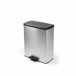 CURVER Duo Dekorativer rechteckiger Abfalleimer, 26 + 26 Liter, silber, 486 x 284 x 615 mm, 100% recyceltes Material Angebot bei HelloDeals
