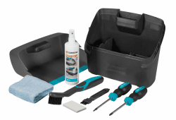 Gardena Wartungs- und Reinigungsset: Zubehörset für die Reinigung und Instandhaltung von Gardena Mähroboter, mit Schleifpad, Bürsten, Kunststoff-Pflegespray und Schraubenzieher (4067-20) Angebot bei HelloDeals
