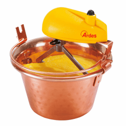 Ardes, Kupfertopf, Durchmesser 24 cm, Marmeladen-Polenta-Mixer, mit Elektromotor, Bajonettverschluss, einfache Reinigung, Polenta-Wender, 2/4 Portionen, AR24AM40, Kupferfarben 2 Liter Angebot bei HelloDeals