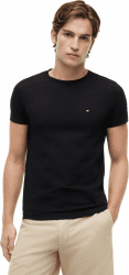 Tommy Hilfiger Herren T-Shirt Kurzarm Core Stretch Slim Fit XXL Schwarz Angebot bei HelloDeals