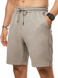 JMIERR Herren Textur Kurze Hosen Sommer Shorts mit 3 Taschen | Lässig, elastische Taille, Kordelzug, leicht, Sommerstrand L B Beige Angebot bei HelloDeals