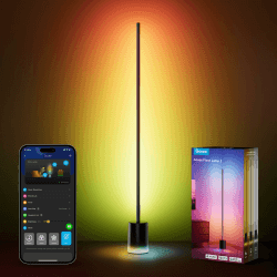Govee RGBIC LED Stehlampe Schwarz, 1725LM Dimmbar Stehlampe für Wohnzimmer | 152cm Moderne Lampe, 64 Szenen, DIY-Modus, Musiksynchronisation, Arbeit mit Alexa und Google Assistant, App-Steuerung Angebot bei HelloDeals