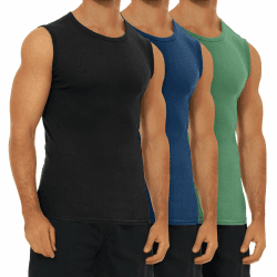 FALARY 3er/6er Pack Unterhemd Herren Baumwolle Tank Top Unterhemden S-5XL | Athletic Muskelshirts, Männer Unterhemden, Mehrfarbig, Gym XL Schwarz/Marine/Olive Angebot bei HelloDeals