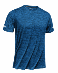 TACVASEN Sport Tshirts Herren Kurzarm Funktionsshirt Meliert Laufshirt M Mittelblau Angebot bei HelloDeals