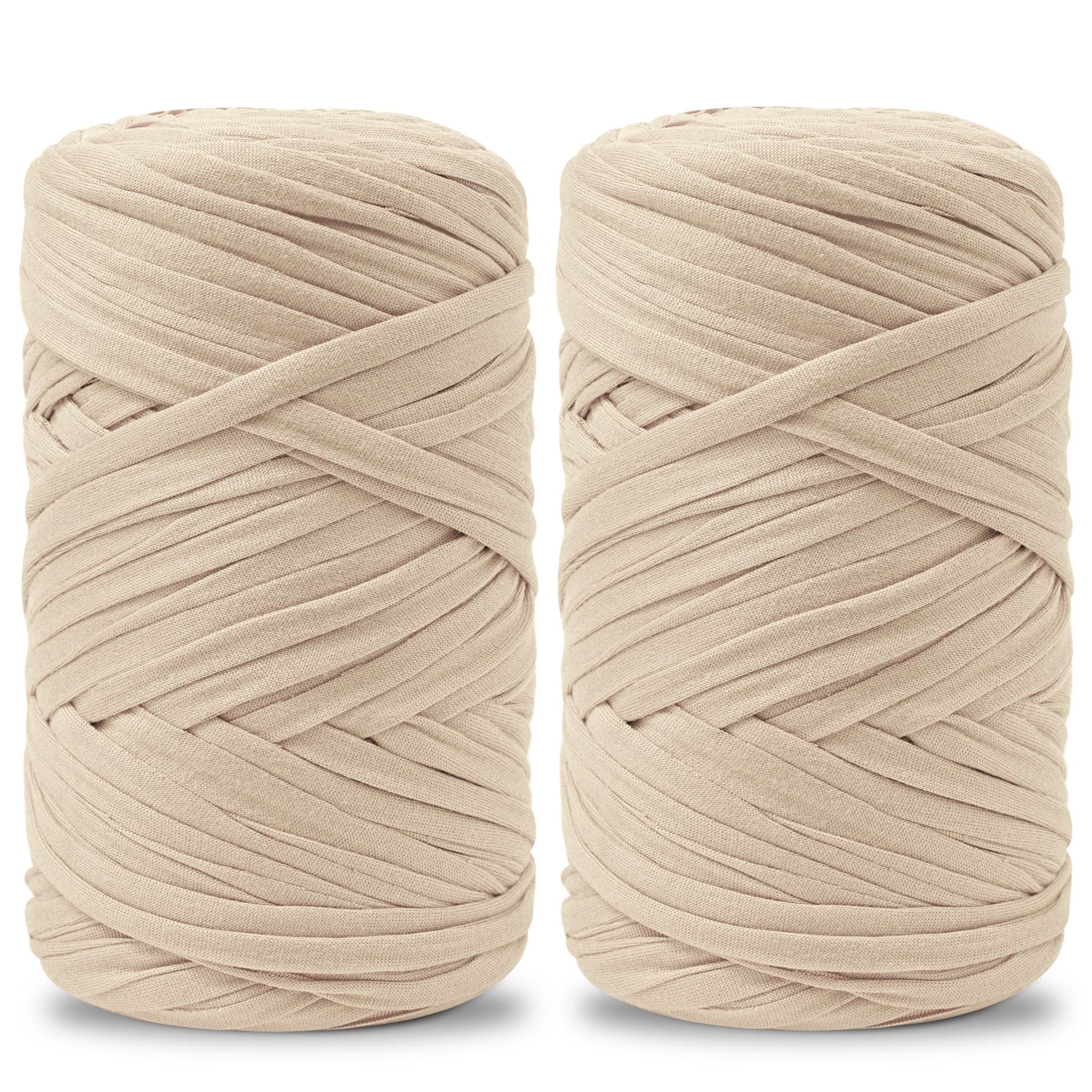 Vincona 2x200g T-Shirt Garn, TShirt Garn zum Häkeln, Geeignet für gehäkelte Taschen, Körbe, Wandbehänge, Heimdekoration, DIY-Bastelarbeiten-Aprikosenbeige 16 Aprikosenbeige 400g Angebot bei HelloDeals