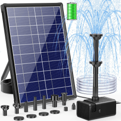 POPOSOAP 8W Solar Springbrunnen für außen mit 3600mAh Akku-Backup | Teichpumpe Solar mit Trockenlaufschutz & Sprühstabilität, solarbrunnen für Teich, Vogeltränke & Gartenwasserfeature Angebot bei HelloDeals