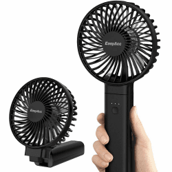 EasyAcc Handventilator, 5000mAh Mini Tragbarer Ventilator mit Powerbank-Funktion, Wiederaufladbar USB Ventilator, Faltbar Kompatibel Lüfter für Konzert, Reisen, Büro und Zuhause - Schwarz 5000mah Schwarz Angebot bei HelloDeals