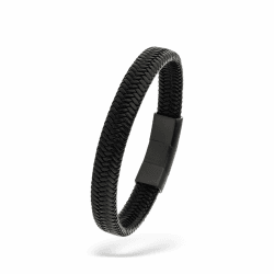 s.Oliver Herren Schmuck – Armband aus Leder mit Edelstahldetails – Klassisch, Zeitlos und Maskulin – Perfekte Geschenkidee Bold Schwarz Angebot bei HelloDeals