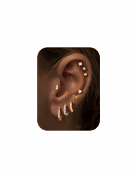 TINGN 14 Karätig Vergoldetem Ohrringe Set Chirurgenstahl Hypoallergene Ohrringe mit Flacher Rückseite Knorpel Creolen für Damen Trendige Ohrstecker für Mehrere Ohrlöcher Geschenk für Sie Angebot bei HelloDeals