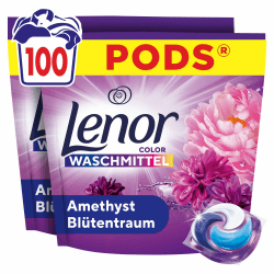 Lenor Pods Amethyst Blütentraum Waschmittel, 100 Wäschen | Für lang anhaltende Frische und extra Geruchsabwehr, wirksam auch bei Kaltwäsche. Blütentraum 100 stück (1er Pack) Angebot bei HelloDeals