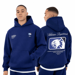 SMILODOX Hoodie Herren Striver, Oversized Kapuzenpullover mit Kängurutasche und Backprint, Pullover mit Rippbündchen, Streetwear, Baggy Fit, Casual Fit, Sportbekleidung für Gym & Freizeit XL Dunkel Blau Angebot bei HelloDeals