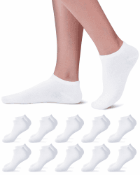 Niorasen Sneaker Socken Herren Damen, 10/20 Paar Baumwolle Sneakersocken | 80% Baumwolle, OEKO-TEX 100, Leicht und Atmungsaktiv; Langlebig, Robust Hochwertige Baumwollsocken; Elastischer Bund 43-46 Weiß x10 Angebot bei HelloDeals