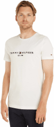 Tommy Hilfiger Herren T-Shirt Kurzarm Core Tommy Logo Rundhalsausschnitt M Weiß (Snow White) Angebot bei HelloDeals
