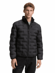 TOM TAILOR Denim Herren Lightweight Steppjacke mit Stehkragen S 29999 - Black Angebot bei HelloDeals