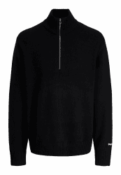 JACK & JONES Male Sweatshirt mit halbem Reißverschluss Sweatshirt mit halbem Reißverschluss L Schwarz Angebot bei HelloDeals