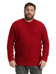 TOM TAILOR Herren Plus Size-Strickpullover mit Rundhalsausschnitt 3XL Große Größen 10814 - Coach Red Angebot bei HelloDeals