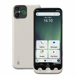 Doro - Aurora A30 Smartphone - Seniorenhandy - Einfach zu bedienen - Hilfetaste mit GPS-Ortung - Hörgerätekompatibel - Inklusive USB-Kabel - Weiß Smartphone Aurora A230 Bone Angebot bei HelloDeals