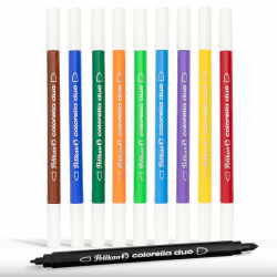 Pelikan Filzstifte Colorella Duo,10 Farben im Kunststoff-Etui, 10 Stück | Pelikan Filzstifte Colorella Duo,10 Farben im Kunststoff-Etui, 10 Stück Gelb, Orange, Rot, Lila, Hellblau, Dunkelblau, Hellgrün, Dunkelgrün, Braun, Schwarz 1 stück (10er Pack) Angebot bei HelloDeals