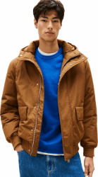 Tommy Jeans Herren Bomberjacke City Ready mit Kapuze XS Brown (Pecan Nut) Angebot bei HelloDeals