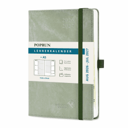 POPRUN Lehrerkalender 2026 2027 Hardcover ca.A5(21 x 14,8cm) auf Deutsch | Lehrerplaner für Lehrerinnen und Lehrer,mit Monatliches Register,Schulplaner mit PU-Leder,für die Unterricht(Olivgrün) Olivgrün Hardcover Angebot bei HelloDeals