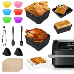 Airfryer Zubehör für Ninja Foodi Flexdrawer 10,4 l Heißluftfritteuse AF500EU, 22 Stück Ninja Airfryer Silikonform Zubehör Set, 2×5.2L Silikonform Heissluftfritteuse AF500de Angebot bei HelloDeals