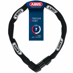 ABUS Kettenschloss Tresor 1385 – Zahlenschloss aus gehärtetem Stahl – 7 mm starke Vierkantkette – ABUS-Sicherheitslevel 7 – 85 cm – Orange | Fahrradschloss mit 4-stelligem, 7 mm Vierkantkette, langlebigen 2-Komponenten-Zahlenwalzen 85 cm Orange Angebot bei HelloDeals