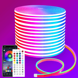 segrass 15m Neon Led strip，APP Steuerung,mit Fernbedienung | IP65 wasserdichte flexible Neon LED Streifen, 24V Rgb LED band Neon Seil Lampe, Schlafzimmer/Raum/Außendekoration Angebot bei HelloDeals