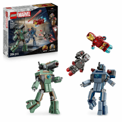LEGO ǀ Marvel Iron Man & War Machine vs. Hammer Drones - Building Toy with 2 Minifigures & 2 Action Figures with Stud Shooters - Super Hero Gift for 7+ Year Old Boys - 76320 Iron Man & War Machine vs. Hammer Drones 76320 Angebot bei HelloDeals