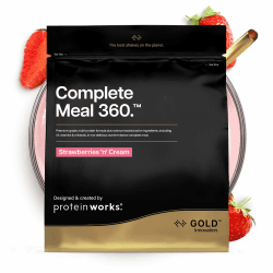 Protein Works | Complete Meal 360 - Gold, Erdbeer-Sahne, 10 Portionen, 1kg | Mahlzeitenersatz Shake, Abnehmen Shake, Vollwertige Ernährung, 165 Vorteile, 24 Vitamine & Mineralstoffe, Omega 3 Erdbeer-Sahne 1 kg (1er Pack) Angebot bei HelloDeals