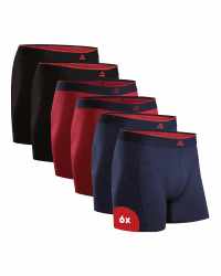 DANISH ENDURANCE Bambus Boxershorts Herren, Atmungsaktiv, 6er & 10er Pack | Bambus Boxershorts, Etikettfrei, Superweich, Atmungsaktiv & Geruchshemmend mit sicherem Sitz, für Alltag, Arbeit & Reisen XL Mehrfarbig (2xschwarz/Rot, 2xrot, 2xmarineblau) 6er Pa Angebot bei HelloDeals