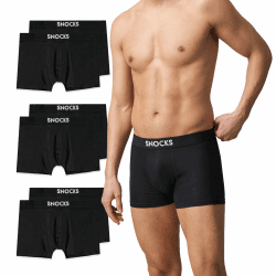 Snocks Boxershorts Herren aus Bio-Baumwolle, 6er Pack | elastischer Gummibund, atmungsaktiv, kein juckendes Etikett, Unterhosen Herren ideal für Sport & Alltag, Gr. S - 4XL L 6x Schwarz Angebot bei HelloDeals