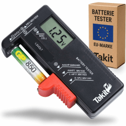 Batterietester für AA, AAA, C, D, PP3, 9V, 1,5V, Knopfzellen - Funktioniert ohne Batterie - 5 Jahre Garantie Angebot bei HelloDeals