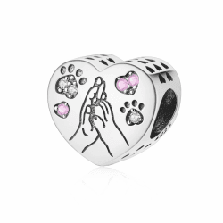 Charms Anhänger Kompatibel mit Europäische Armbänder | Tiere,Schildkröte,Hund,Katze,Reisen,Eiffelturm,Geschenk für Frauen Handflächen & Hundeklauen & rosa Herzen Angebot bei HelloDeals