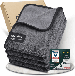 Deedlite Shiny Bath Wipes XXL Trockentuch Dusche, Fast Dry Auto Trockentuch, Mikrofasertücher, Premium Tuch für Auto, Duschkabine, Haushalt, Camping 40 x 60 cm 3 Stück-schwarz Angebot bei HelloDeals