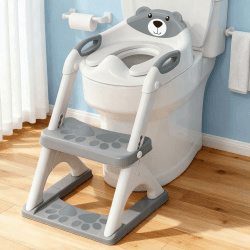 Toilettensitz 2 in 1 Toiletten Aufsatz für Kinder 2-7 Jahre Upgraded Stabil | SKYROKU bis 90kg PP(BPA-frei) Wc Sitz mit Treppe Brille Toilettenleiter Noch Rutschfester Sitz Familie Kita Grau-8899 Angebot bei HelloDeals