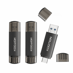 KOOTION 3 Stück USB-C-Speicherstick, 64 GB, 2-in-1, USB 3.0, Typ C, 64 GB, leicht, klein und praktisch, USB-C, Dual-Schnittstelle, langlebig, USB Flash Drive für Computer/TV/Auto/Player usw 64 GB Schwarz 3P Angebot bei HelloDeals