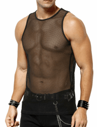 Casey Kevin Netzhemd Herren Netz Tank Top Muskel Transparent Shirt | Netzshirt, Mesh Shirt Ärmellos, Rundkragen, Durchsichtiges Netzoberteil, Für Club Disco Party Fitness Streetstyle M A1-schwarz Angebot bei HelloDeals