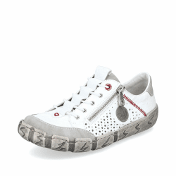 Rieker Damen Low-Top Sneaker L0355, Frauen Halbschuhe 40 EU Weiss 80 Angebot bei HelloDeals