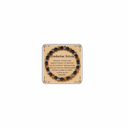 Echtes Naturstein Armband für Frauen Damen 6mm Armband mit natürlichen Edelsteinen Heilstein-Perlenarmband spirituelles Kristallperlenarmband zur Angstlinderung Schmuck Geschenk Dreifacher Schutz Angebot bei HelloDeals