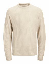JJ REBEL Herren Jreblogan Knit Crew Neck Sn L Moonbeam Angebot bei HelloDeals