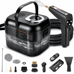 RUIZHI 6-Stufig Dampfreiniger Handgerät mit 12 Zubehör, Steam Cleaner Handheld 1700ML Tank, 1500W Mehrzweck, Dampfdruck 3.5Bar, Aufheizzeit 15s, Dampfreiniger für Alles Boden Auto Fenster Polstermöbel Angebot bei HelloDeals