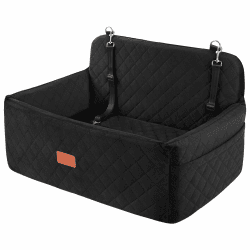Hunde autositz für mittlerer/große Hunde, Hunde-Sitzerhöhung für mittlerer oder 2 kleine Hunde, Abnehmbarer & waschbarer Hundesitz Auto, Hundebett Auto für den Rücksitz mit 2 Sicherheitsleinen Schwarz Angebot bei HelloDeals