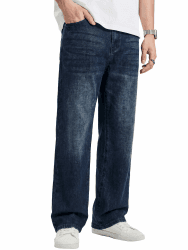 JMIERR Jeans Herren Baggy Baumwolle Vintage Stretch | Bequeme Baumwolle,Weites Bein,Freizeithosen,5-Pocket-Design, Loose Fit,Y2K, Hip Hop,Streetwear,Alltag und Casual 4XL Marineblau Angebot bei HelloDeals