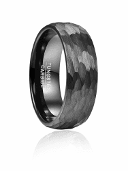 Vakki Gehämmerter Ring Schwarz Wolfram Ringe Herren Ring Wolframcarbid Schwarz Ring Herren Schwarz Gebürstet 4/6/8mm Größe 49 bis 70(15.6-22.3) Schwarz-8mm 67.2(21.4) Angebot bei HelloDeals