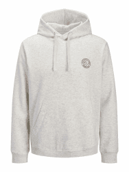 JACK & JONES Herren Jjalliance Sweat Hood L White Melange Angebot bei HelloDeals